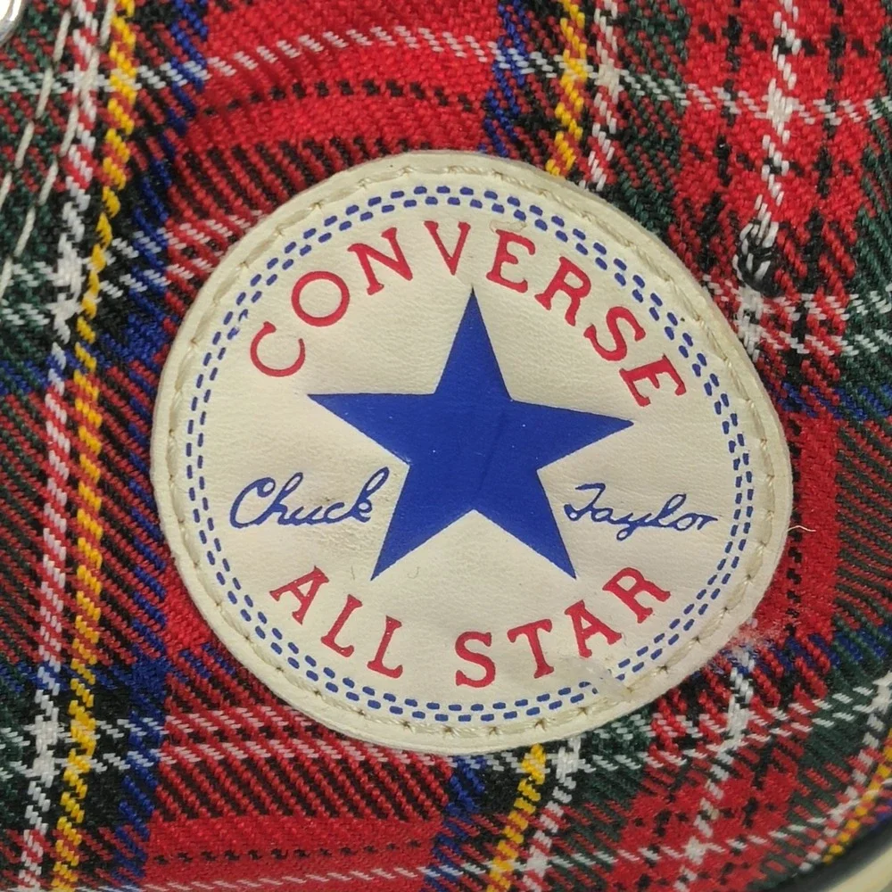 Converse Chuck Taylor All Stars Red Plaid Tartan US Mens 5.5 Womens 7.5 Skate